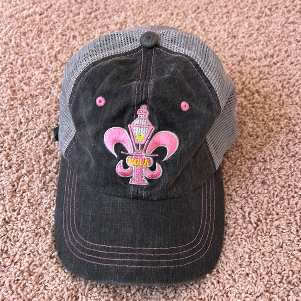 Pink and Gray New Orleans Cap